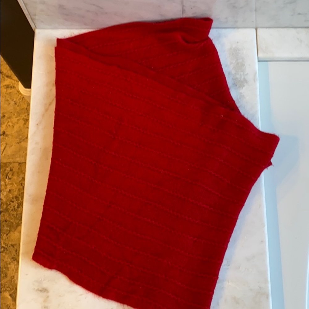 Red knit Infinity scarf